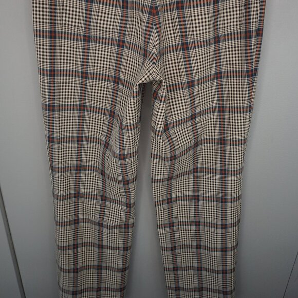 Reformation Franklin Straight Leg Trouser Pants in Beige and Red Plaid size 6 - Picture 10 of 16
